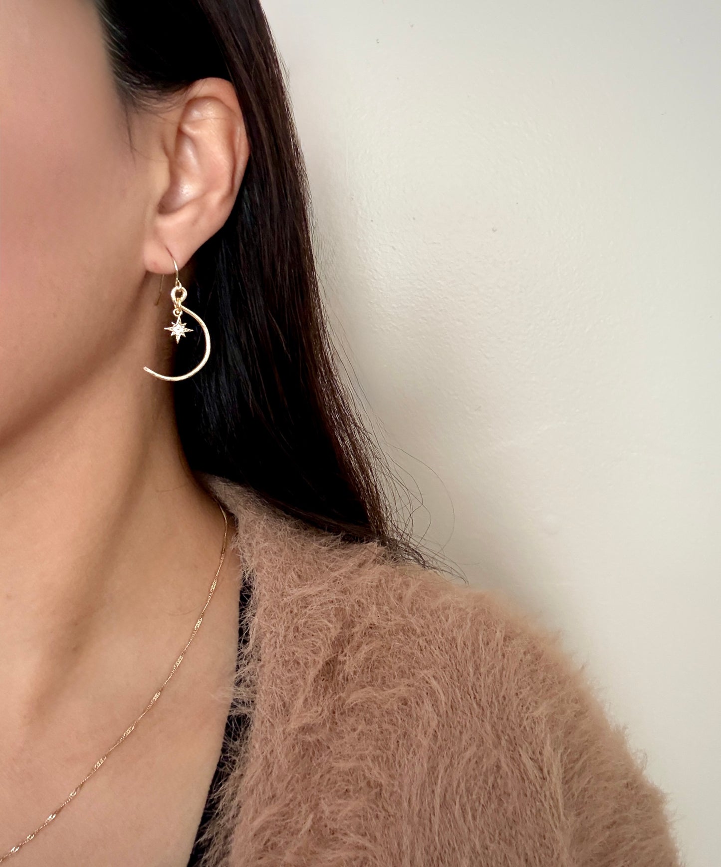 Crescent Moon and Stars Earrings