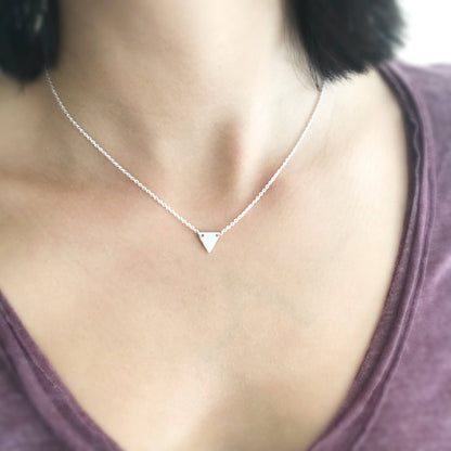 Fine Silver Triangle Necklace