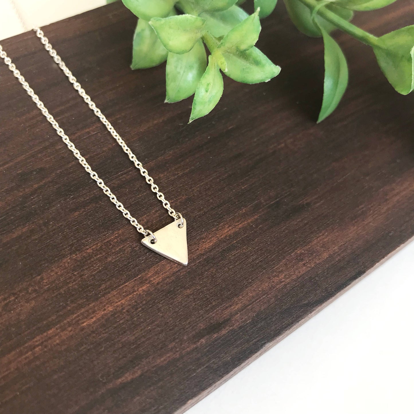 Fine Silver Triangle Necklace