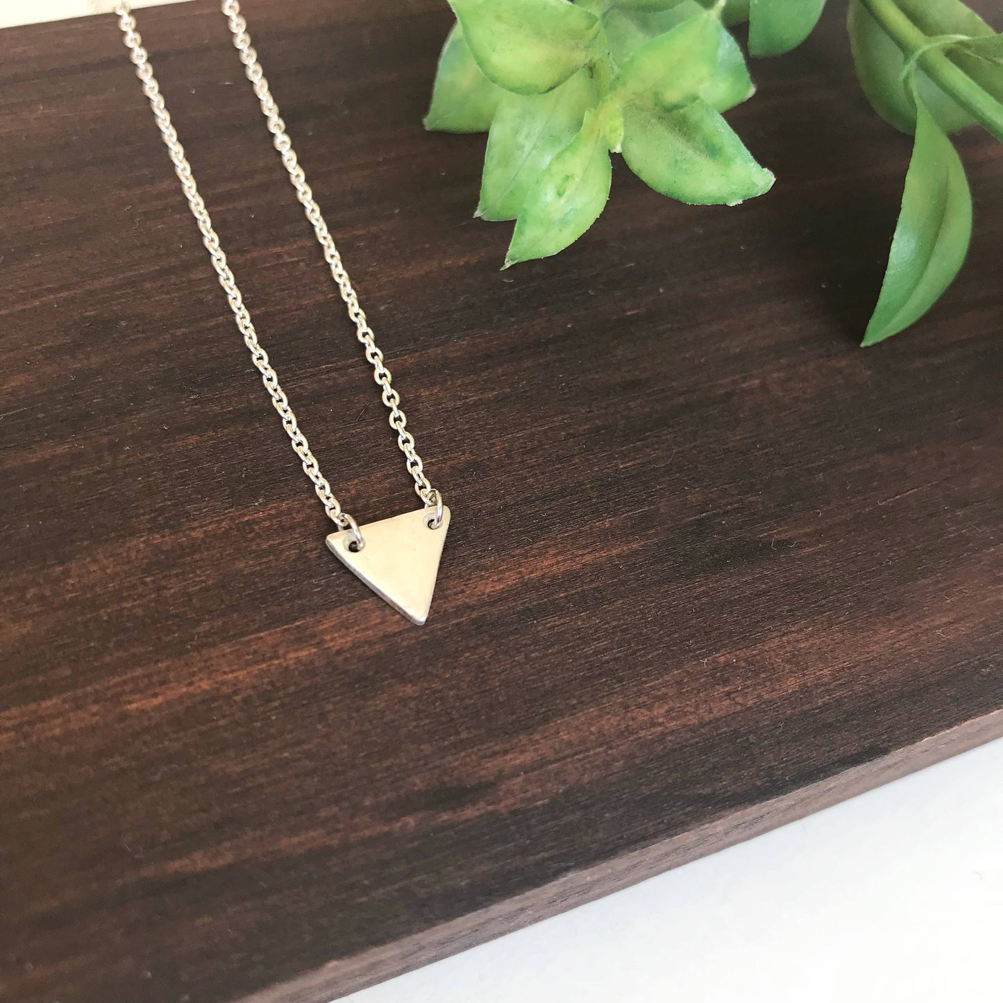 Fine Silver Triangle Necklace