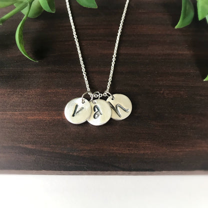 Silver Initial Charm Necklace