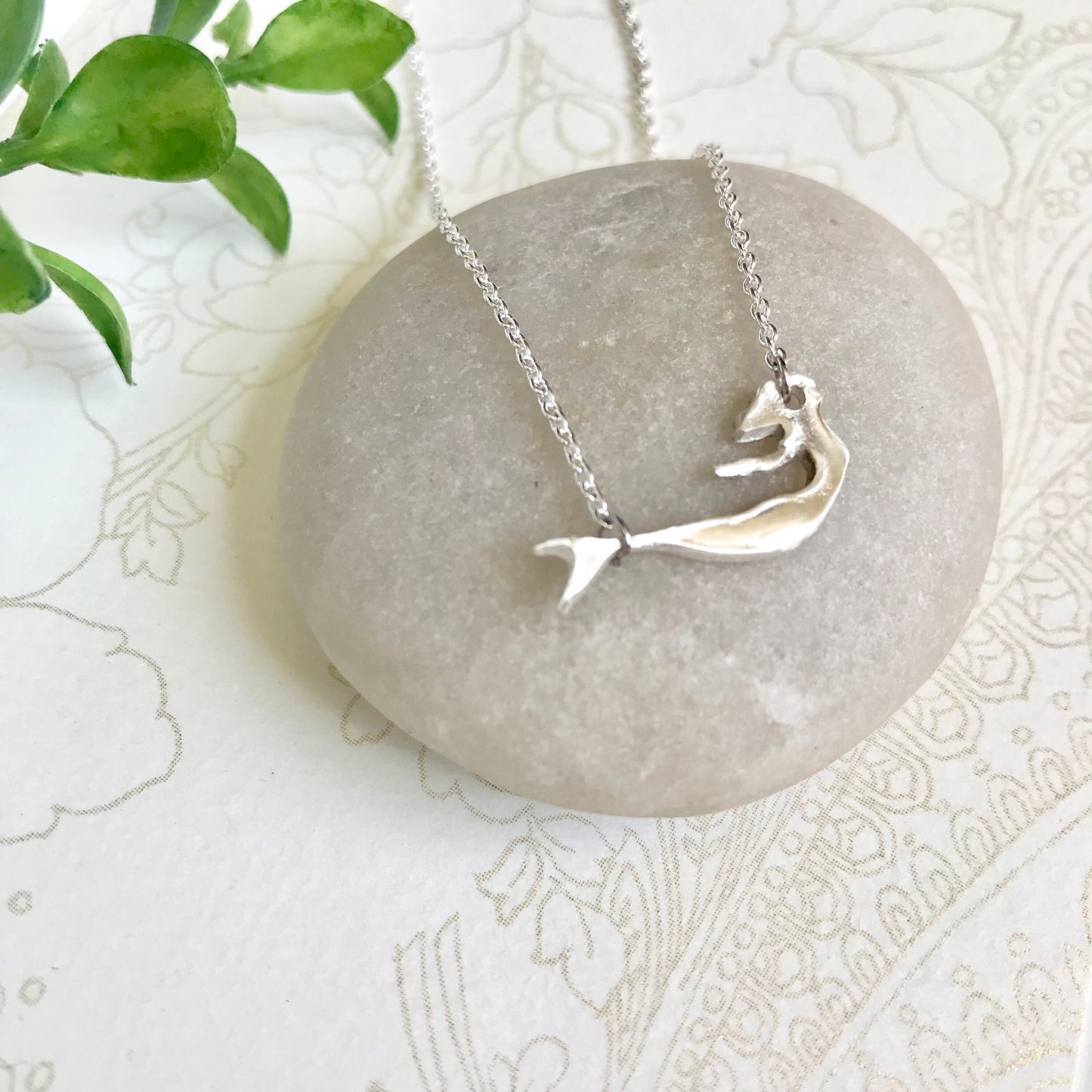 Tiny Fine Silver Mermaid Necklace