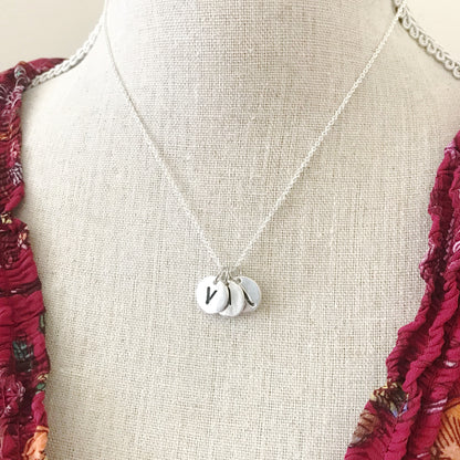 Silver Initial Charm Necklace