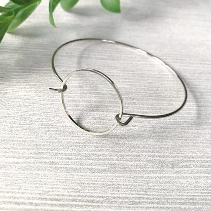 Silver Circle Bangle Bracelet