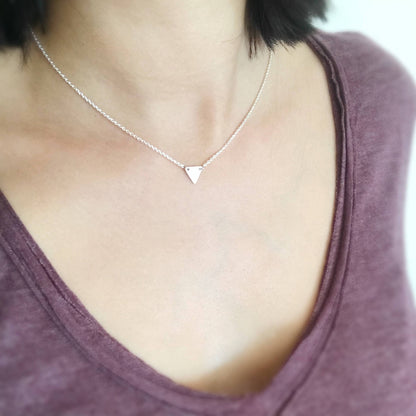 Fine Silver Triangle Necklace