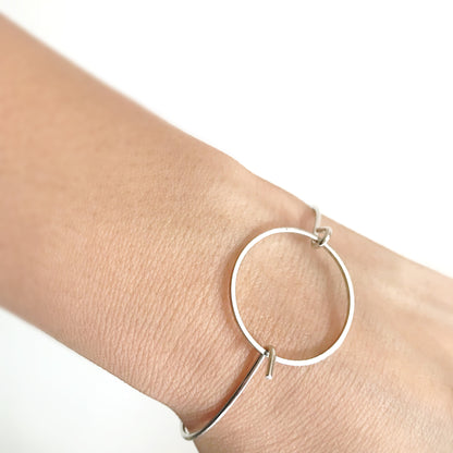 Silver Circle Bangle Bracelet