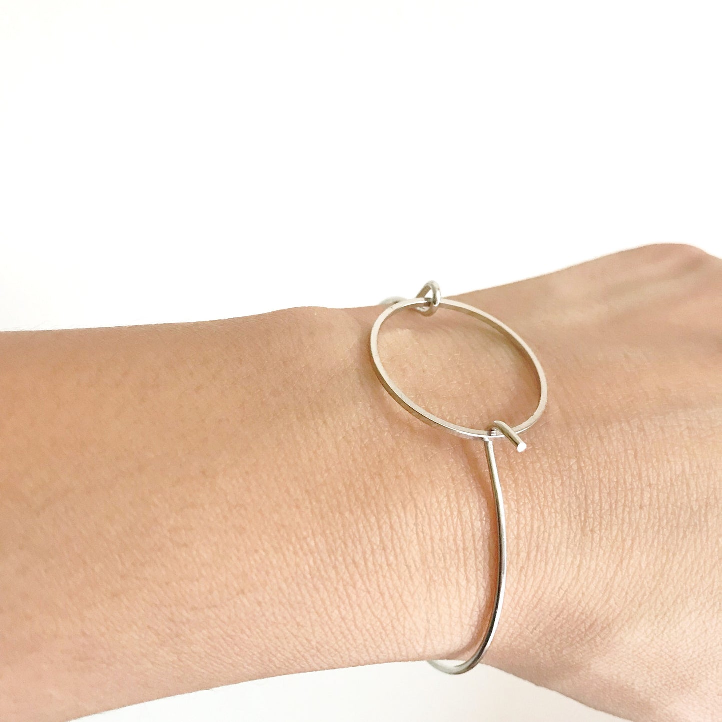 Silver Circle Bangle Bracelet