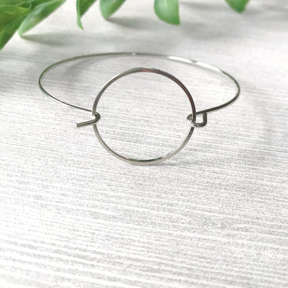 Silver Circle Bangle Bracelet