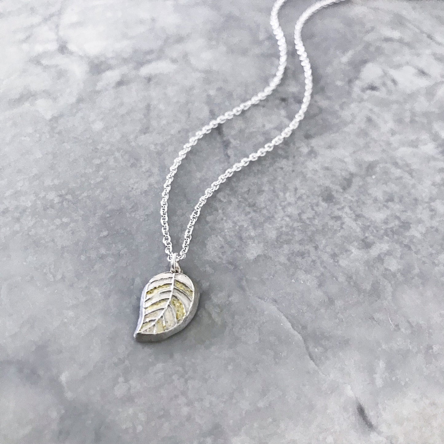 Fine Silver and 22k Gold Leaf Necklace