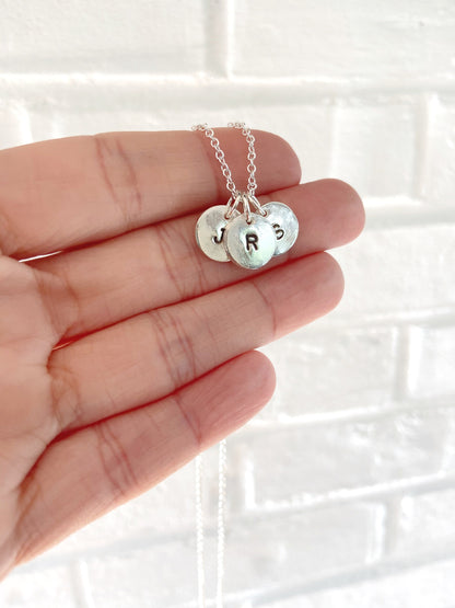 Silver Initial Charm Necklace