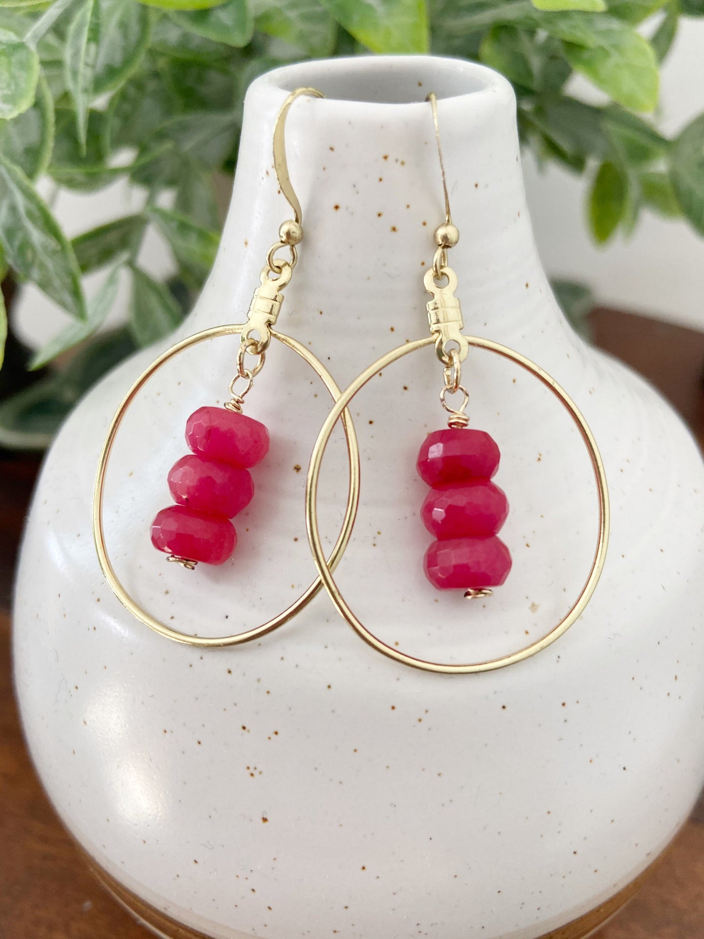 Ruby Hoop Earrings