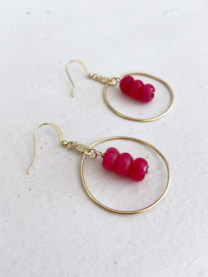 Ruby Hoop Earrings