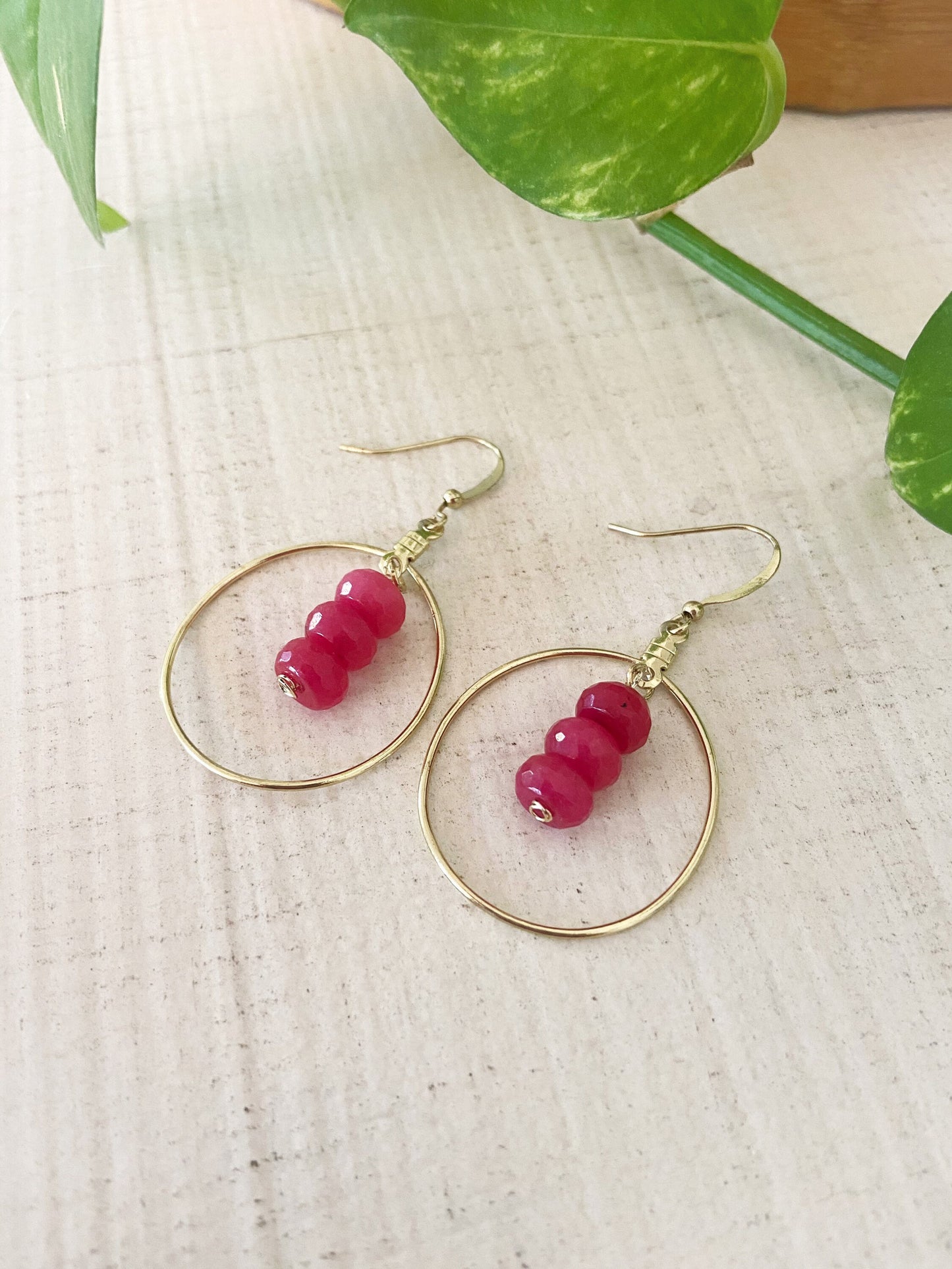 Ruby Hoop Earrings