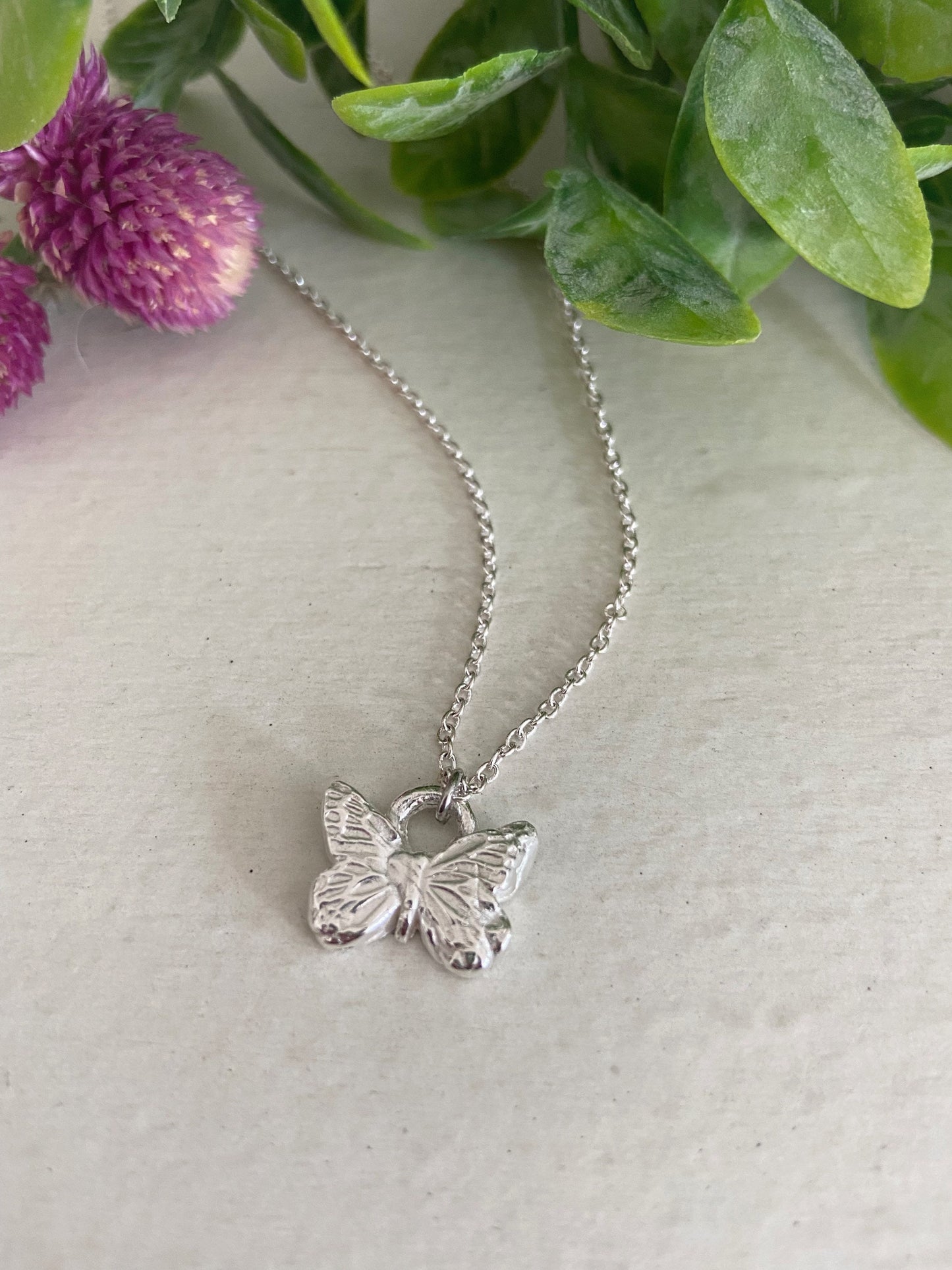 Fine Silver Butterfly Necklace