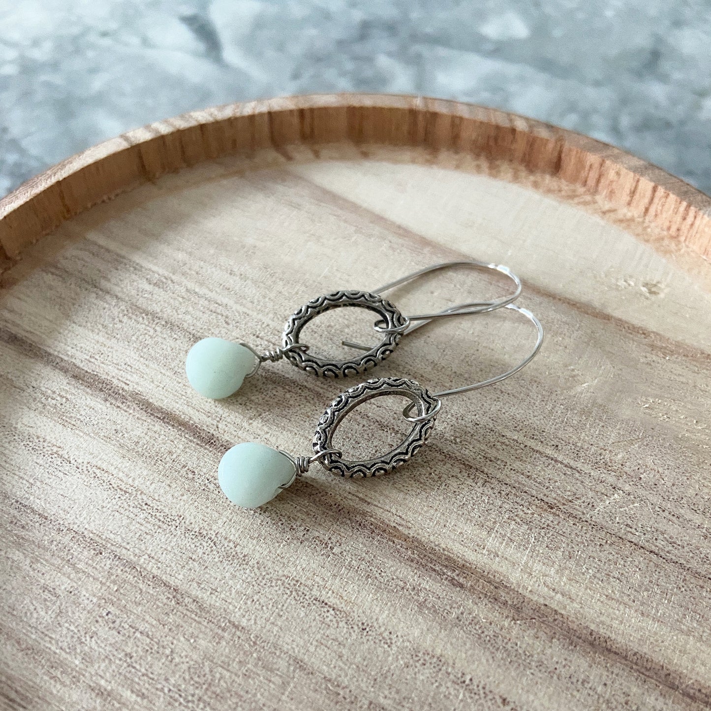 Silver Aventurine Earrings