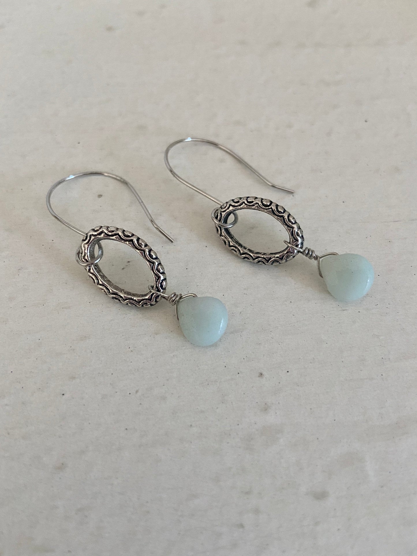 Silver Aventurine Earrings