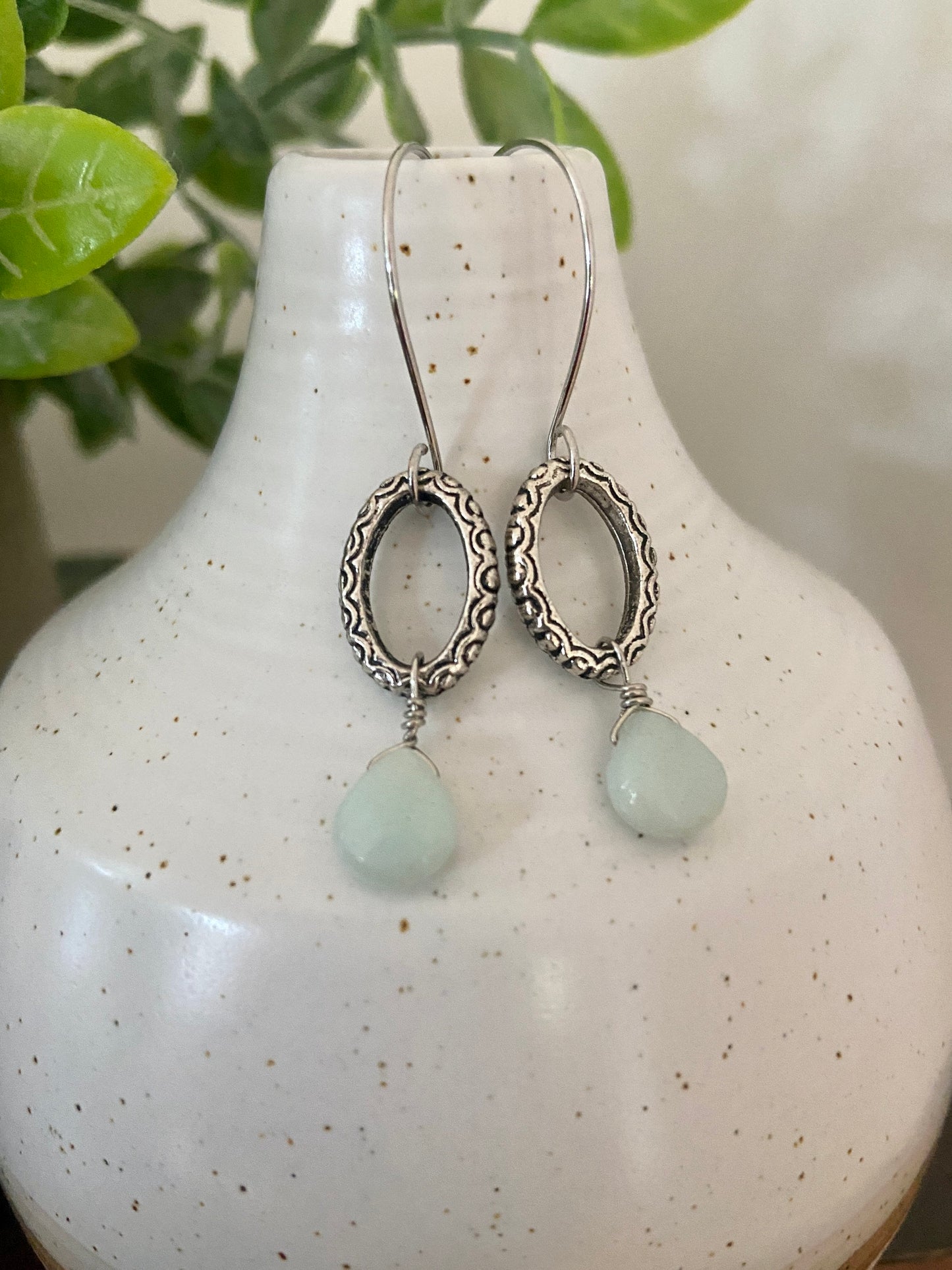 Silver Aventurine Earrings