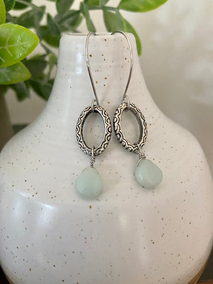 Silver Aventurine Earrings